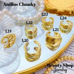 #L Anillos Tipo Chunky Oro Chino 9.50&