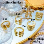 #L Anillos Tipo Chunky Oro Chino 9.50&