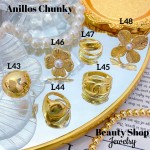 #L Anillos Tipo Chunky Oro Chino 9.50&