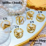 #L Anillos Tipo Chunky Oro Chino 9.50&