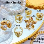 #L Anillos Tipo Chunky Oro Chino 9.50&