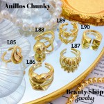 #L Anillos Tipo Chunky Oro Chino 9.50&