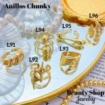 #L Anillos Tipo Chunky Oro Chino 9.50&