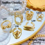 #L Anillos Tipo Chunky Oro Chino 9.50&