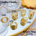 #L Anillos Tipo Chunky Oro Chino 9.50&