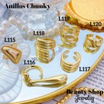 #L Anillos Tipo Chunky Oro Chino 9.50&