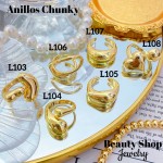 #L Anillos Tipo Chunky Oro Chino 9.50&