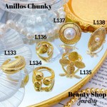 #L Anillos Tipo Chunky Oro Chino 9.50&