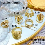 #L Anillos Tipo Chunky Oro Chino 9.50&