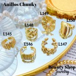 #L Anillos Tipo Chunky Oro Chino 9.50&