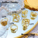 #L Anillos Tipo Chunky Oro Chino 9.50&