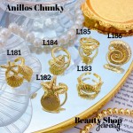 #L Anillos Tipo Chunky Oro Chino 9.50&