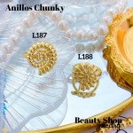 #L Anillos Tipo Chunky Oro Chino 9.50&
