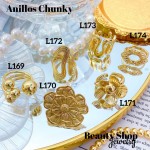 #L Anillos Tipo Chunky Oro Chino 9.50&