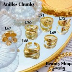 #L Anillos Tipo Chunky Oro Chino 9.50&