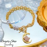 pulsera eslabon con dije y perlas 11&
