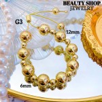 pulsera de balin ajustable oro chino 12mm