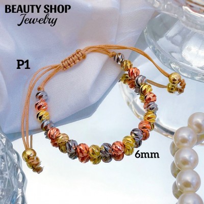 pulsera balin ajustable oro chino 6mm