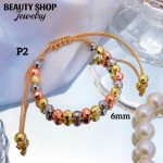 pulsera balin ajustable oro chino 6mm