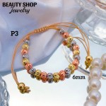 pulsera balin ajustable oro chino 6mm