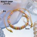 pulsera balin ajustable oro chino 6mm