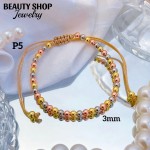 pulsera balin ajustable oro chino 6mm