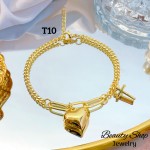#T pulsera eslabon con dijes corazon 13.50&
