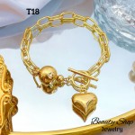 #T pulsera eslabon con dijes corazon 13.50&