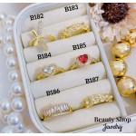 #B Anillos lujo ajustable Baño oro 18k  （&10）