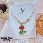 juego cadena rosa con balines Oro chino