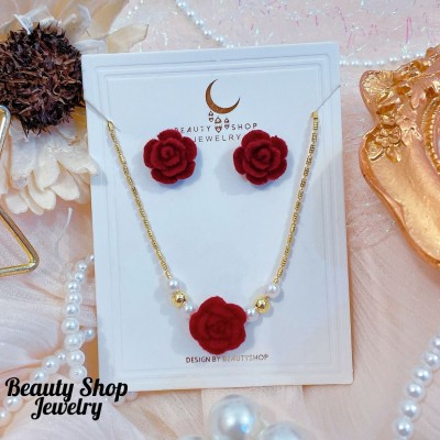 juego cadena rosa con topito sencilla