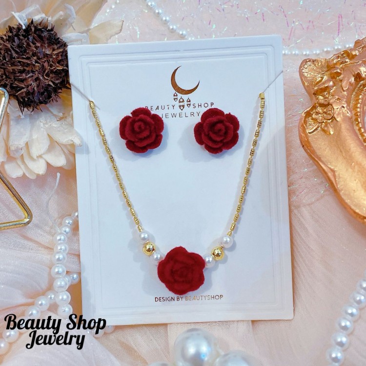 juego cadena rosa con topito sencilla