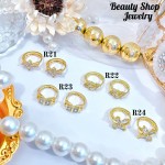 #R Argolla piedras blanco (&5) precio Neto 
