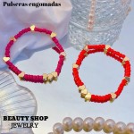 pulsera engomada color con balin 