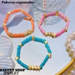 pulsera engomada color con balin 