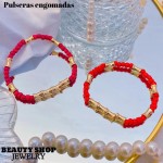 pulsera engomada color con balin 
