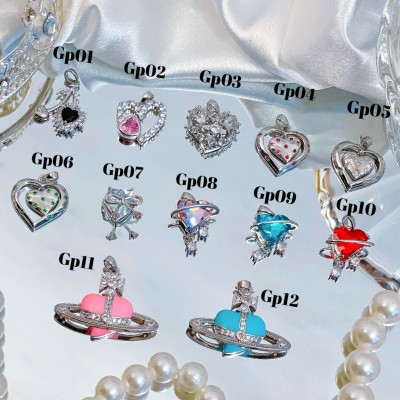 #Gp cadena con dije plateado  solo dije 1.85$ (12.50&）14&con ajustable 2.7$