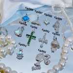 #Gp cadena con dije plateado  solo dije 1.85$ (12.50&）14&con ajustable 2.7$