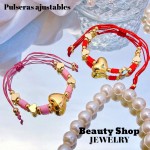 pulsera ajustable con dije corazon 12&