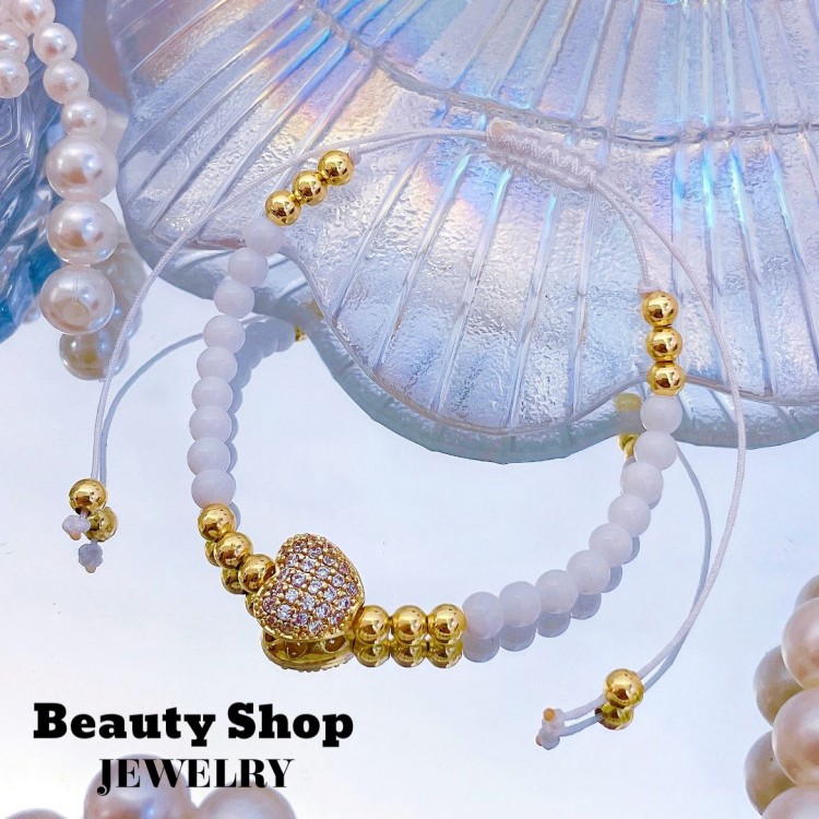 pulsera ajustable con dije corazon 12&