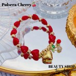 pulsera cereza oro chino