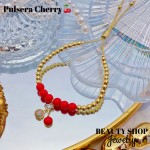 pulsera balin ajustable con dije cereza 13.5&