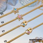 #Y Pulsera con tije  baño gold Field 18k(&8.5）