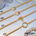 #Y Pulsera con tije  baño gold Field 18k(&8.5）
