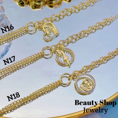 pulsera eslabon con dije dia de la madre 14&