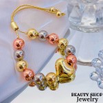 pulsera oro chino con corazon 13.5&