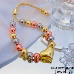 pulsera oro chino con corazon 13.5&