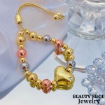 pulsera oro chino con corazon 13.5&