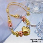 pulsera oro chino con corazon 13.5&