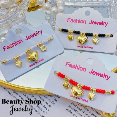 pulsera balin ajustable con dije corazon